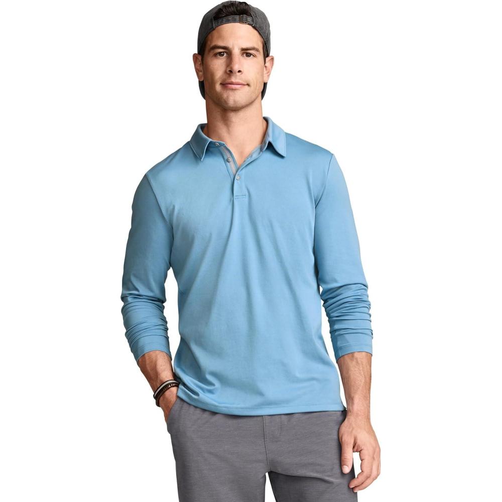 imageJockey Mens Activewear EVERACTIVE Long Sleeve Tech Pique PoloCoastline