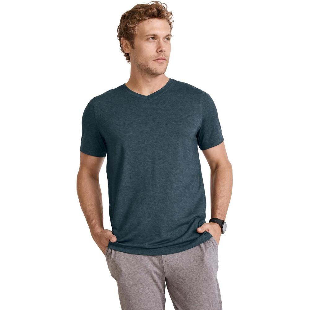 imageJockey Mens Activewear EVERACTIVE VNeck TeeOcean Sky Heather