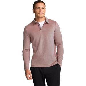 Jockey Men’s Activewear EVERACTIVE Long Sleeve Tech Pique Polo(Autumn Heather)