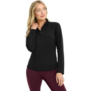 Jockey Women’s Activewear EVERACTIVE Scuba 1/4 Zip(Black)