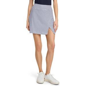 Jockey Women’s Activewear EVERACTIVE Wrap Front Skirt with Built-in Short(Navy Jess Stripe)