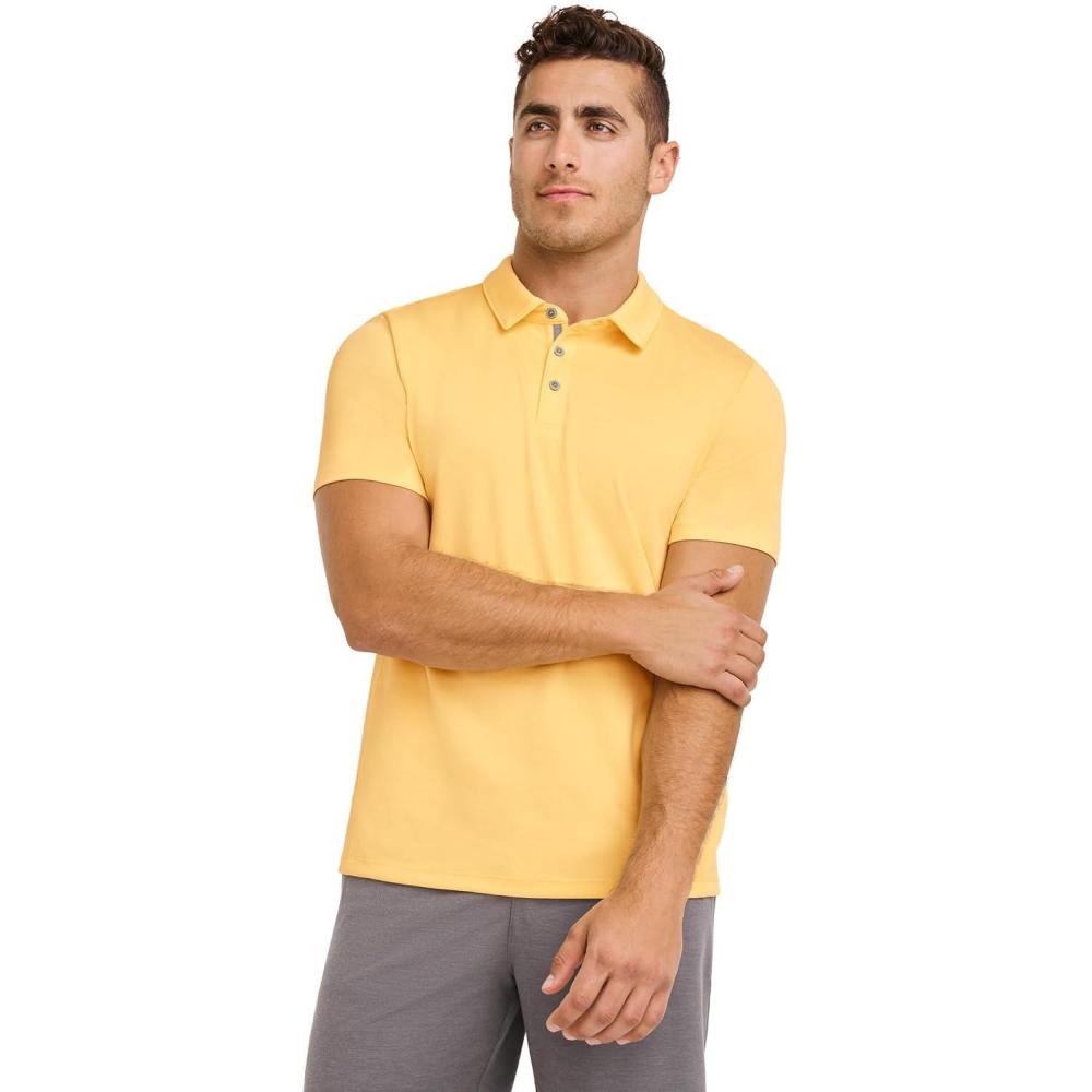 imageJockey Mens Activewear EVERACTIVE Tech Pique PoloCrystal Yellow