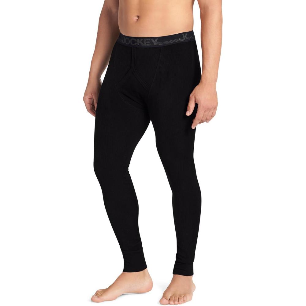 imageJockey Mens Baselayer Waffle PantBlack