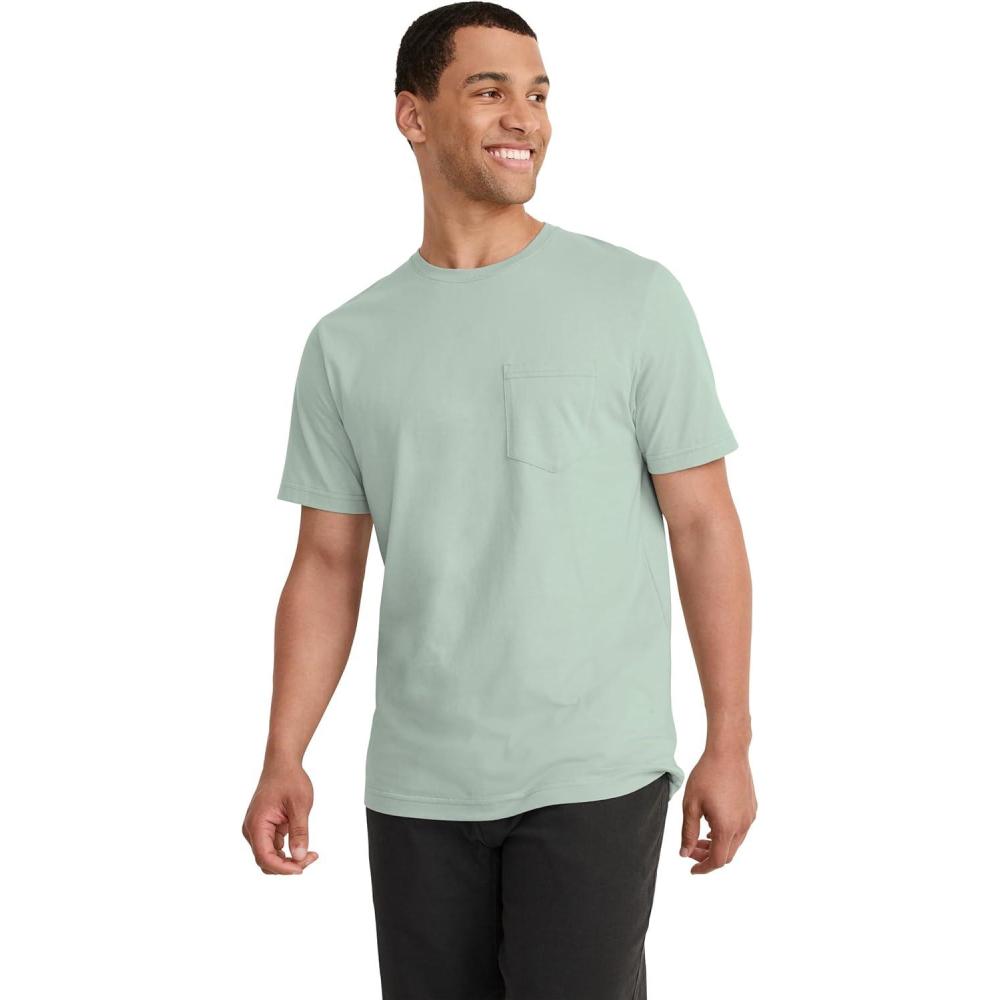 imageJockey Mens Casualwear Made in America Heritage Short Sleeve Pocket TeeCeladon