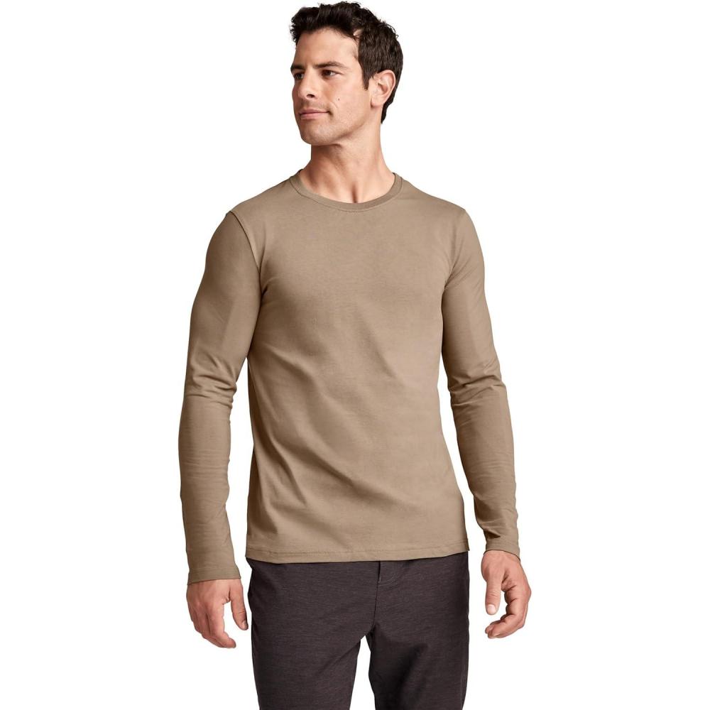 imageJockey Mens Casualwear Made2Fit Long Sleeve Crew Neck TShirtBeachwood