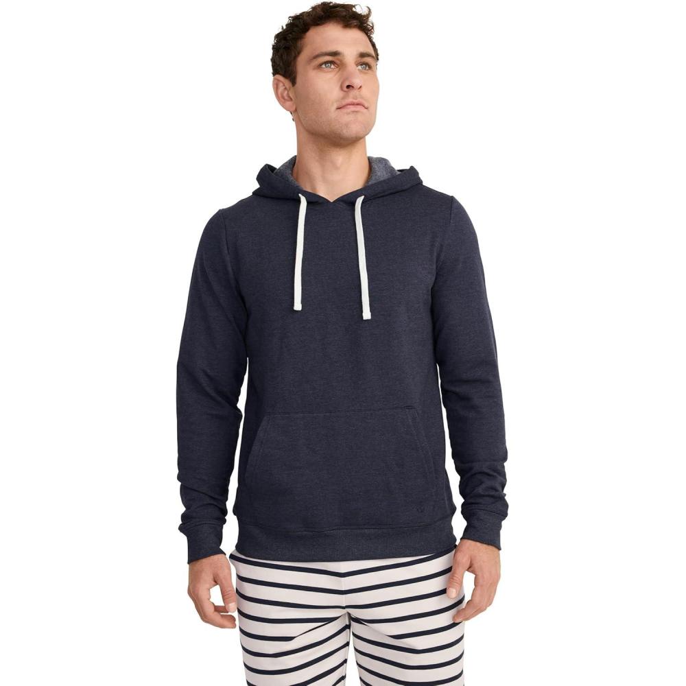 imageJockey Mens Loungewear Lightweight Cotton Blend Fleece HoodieTrue Navy Heather