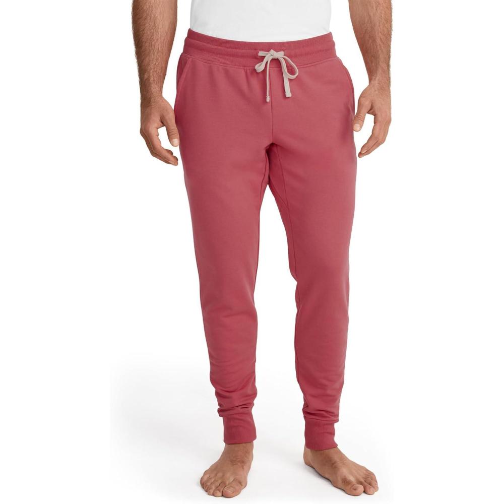 imageJockey Mens Loungewear Lightweight Cotton Blend Fleece JoggerMalibu Red