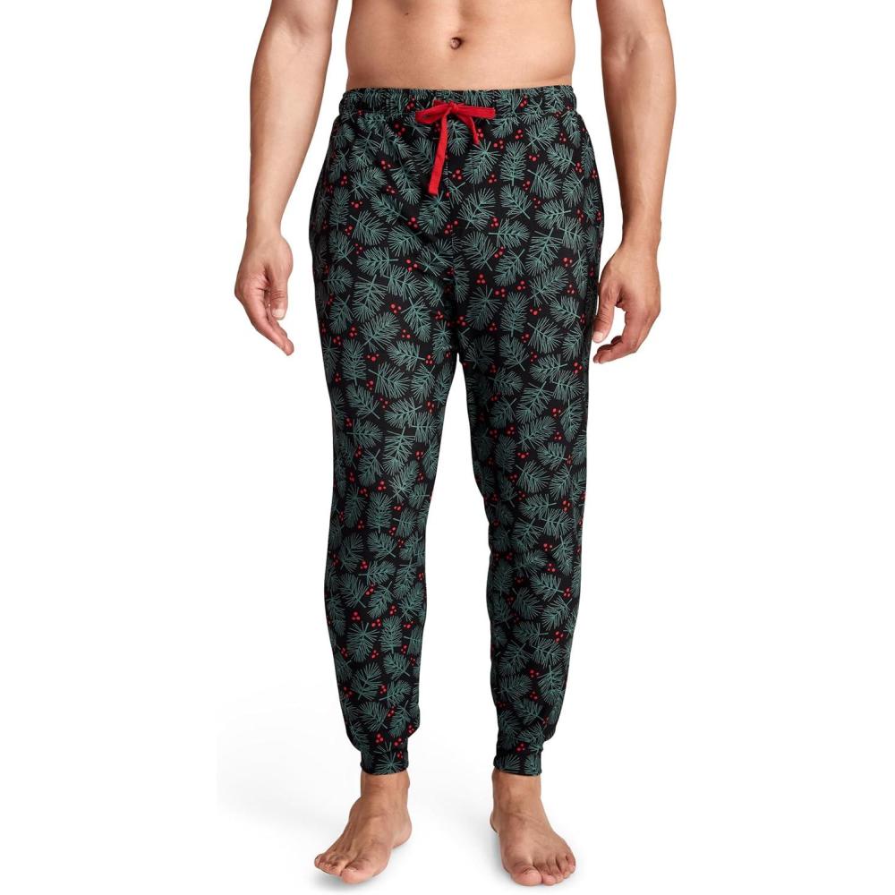 imageJockey Mens Sleepwear Ultra Soft Cooling Sleep JoggerHemlock Print
