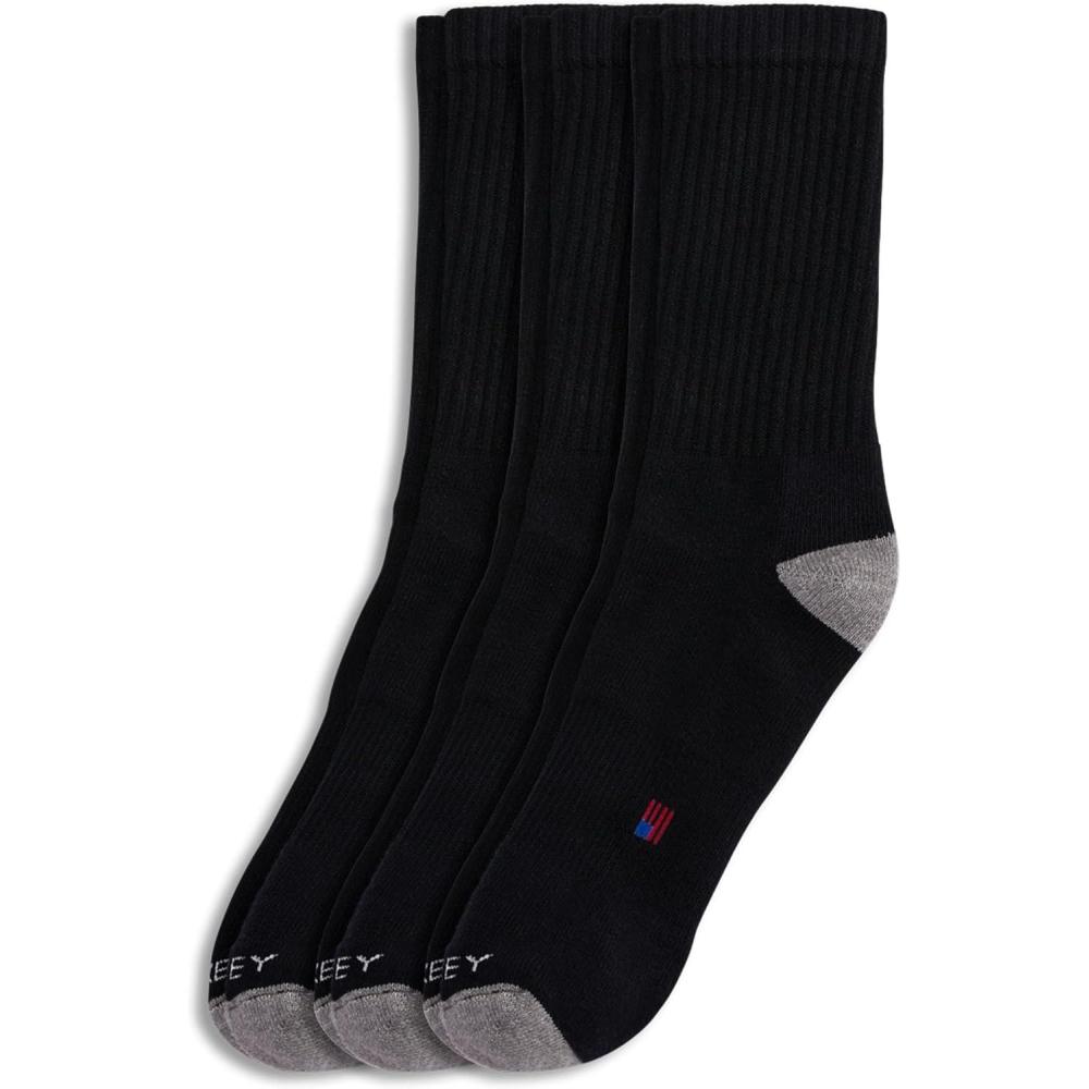 imageJockey Mens Socks Mens Made in America Crew Socks  3 PackBlack