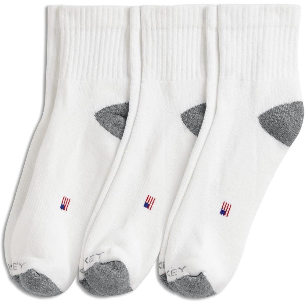 imageJockey Mens Socks Mens Made in America Quarter Socks  3 PackWhite