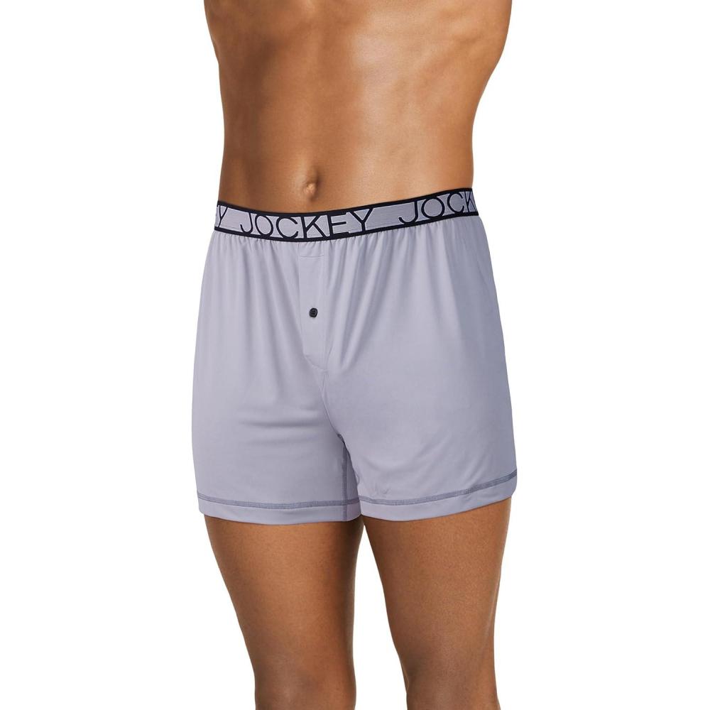 imageJockey Mens Underwear Active Microfiber 45quot BoxerGrey