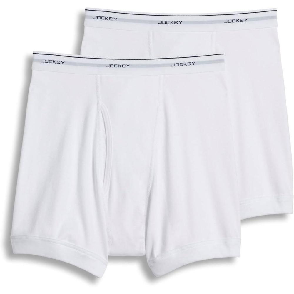 imageJockey Mens Underwear Big Man Classic 5quot Boxer Brief  2 PackWhite