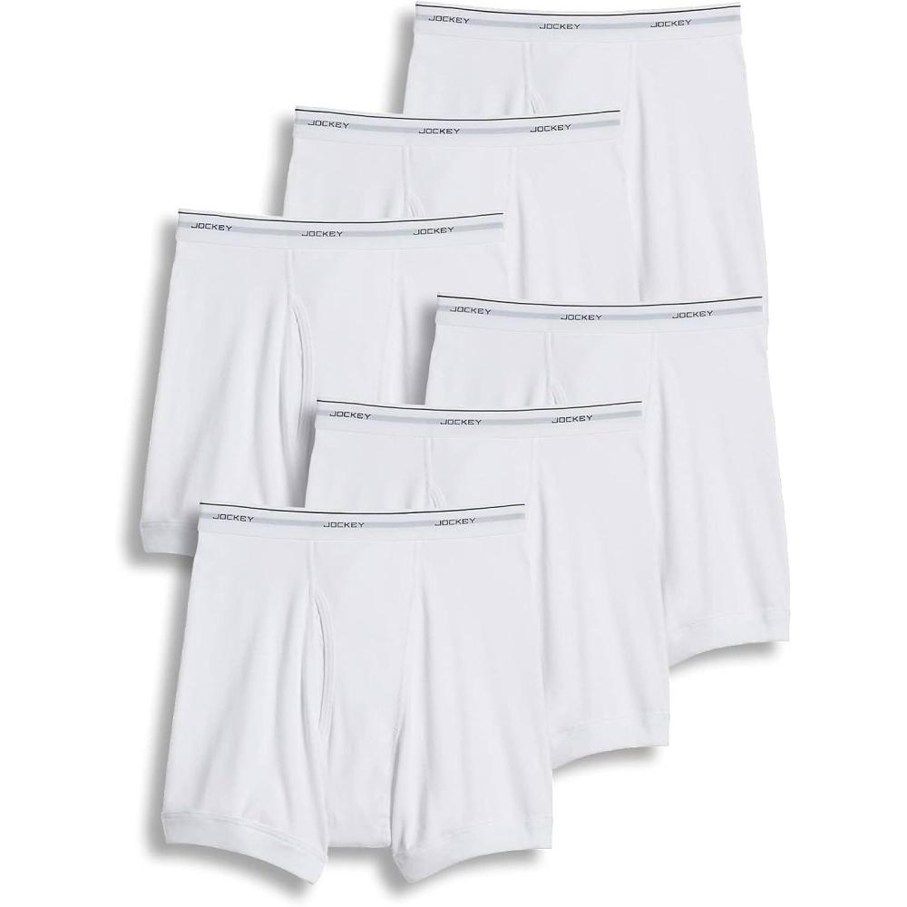 imageJockey Mens Underwear Classic 5quot Boxer Brief  6 PackWhite
