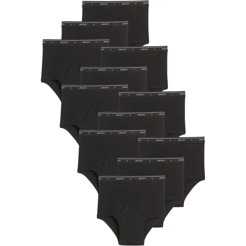 imageJockey Mens Underwear Classic Full Rise Brief  12 PackBlack