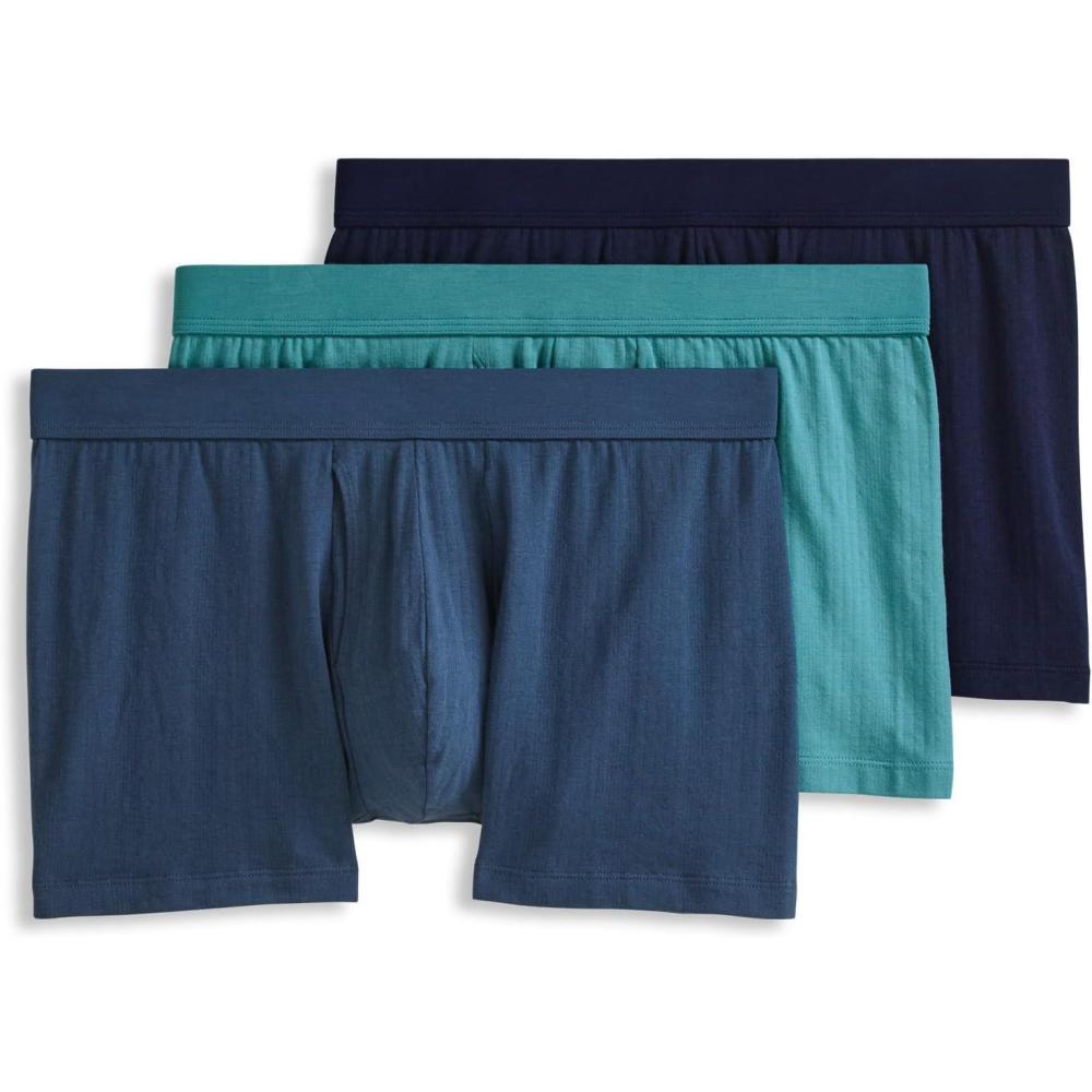 imageJockey Mens Underwear Hypersoft 360 3quot Trunk  3 PackBeach Cove