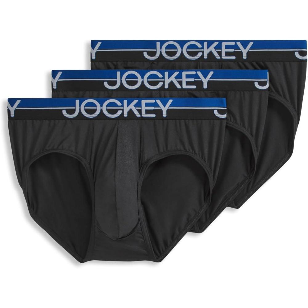 imageJockey Mens Underwear Infinite Cool Microfiber Stretch Brief  3 PackBlack