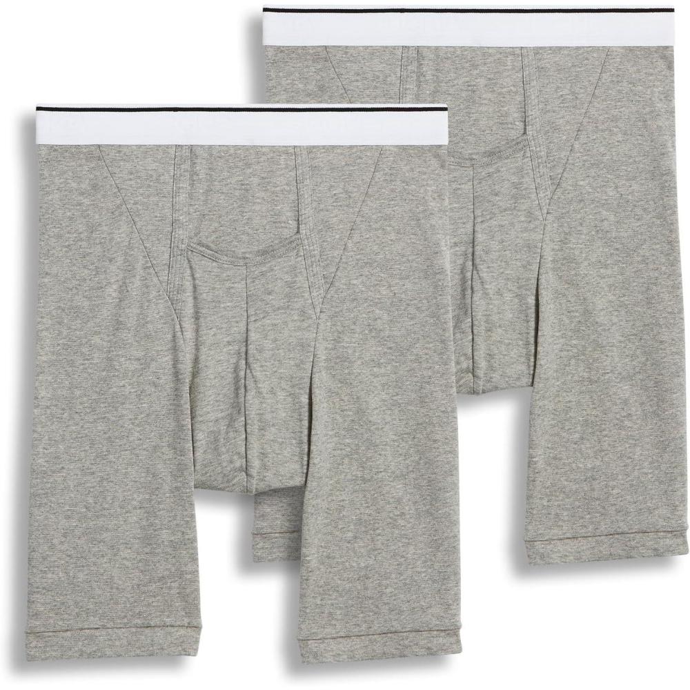 imageJockey Mens Underwear Pouch 10quot Midway Brief  2 PackGrey Heather