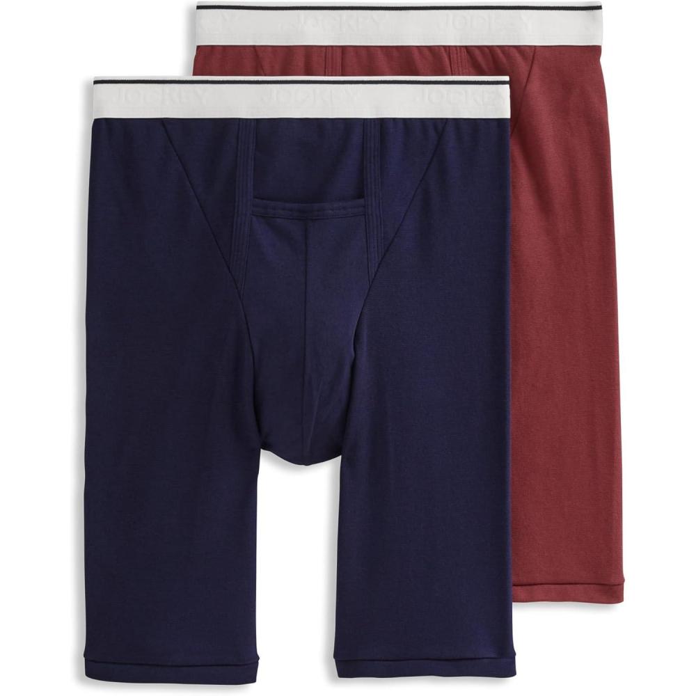 imageJockey Mens Underwear Pouch 10quot Midway Brief 2 PackJockey BlueDeep Cranberry
