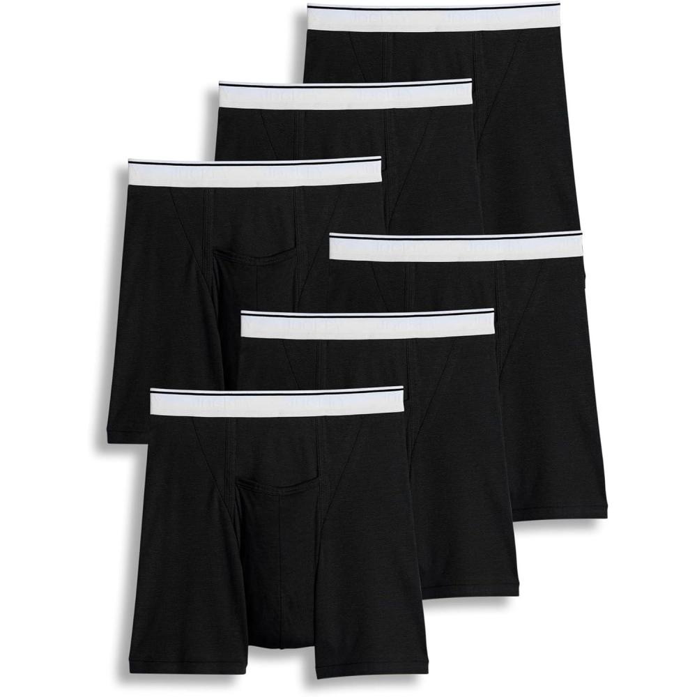 imageJockey Mens Underwear Pouch 5quot Boxer Brief 6 PackBlack