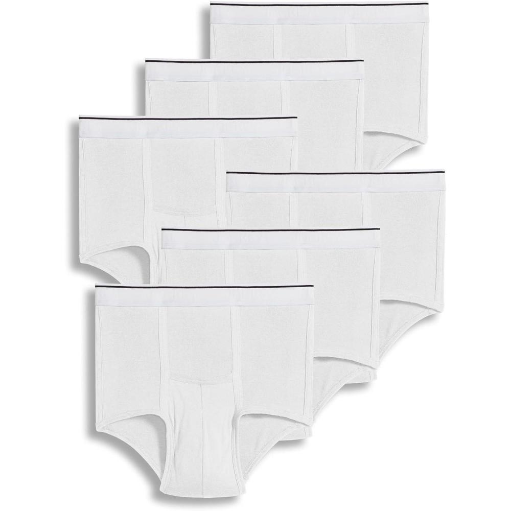 imageJockey Mens Underwear Pouch Brief 6 PackWhite