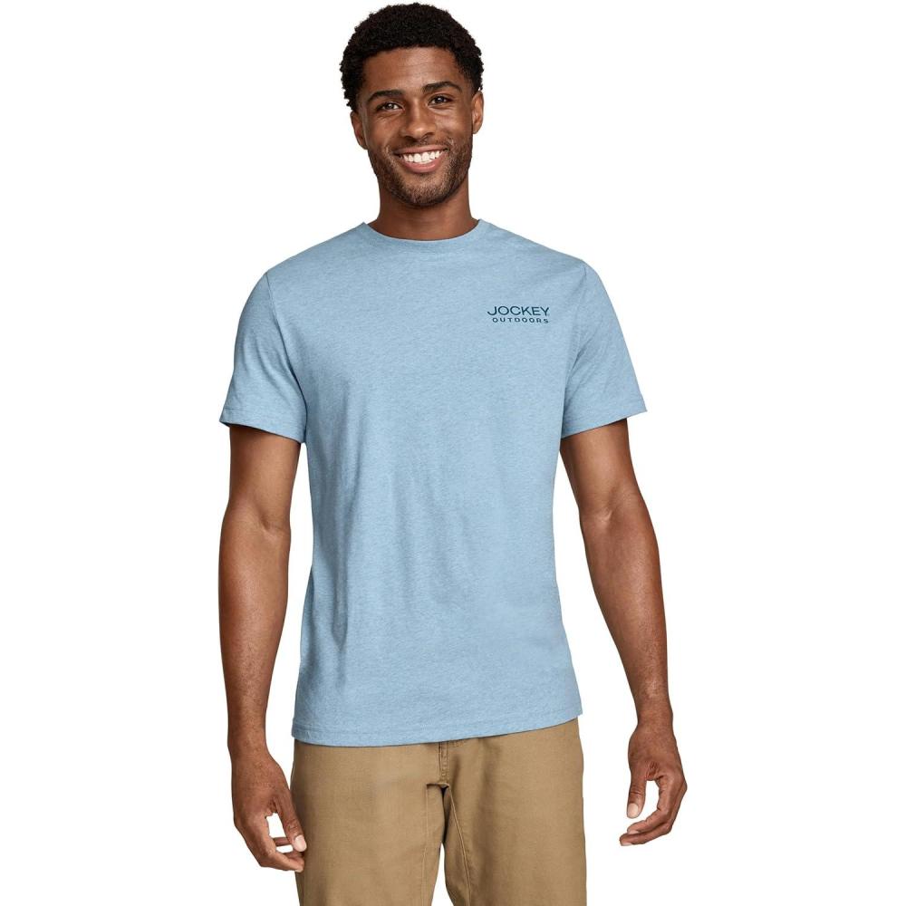 imageJockey Outdoors Mens Casualwear Graphic Crew Neck TShirtCoastline Heather