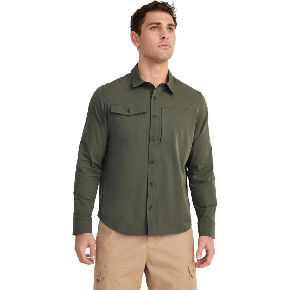 imageJockey Outdoors Mens Casualwear Long Sleeve Tech ShirtCamo Green