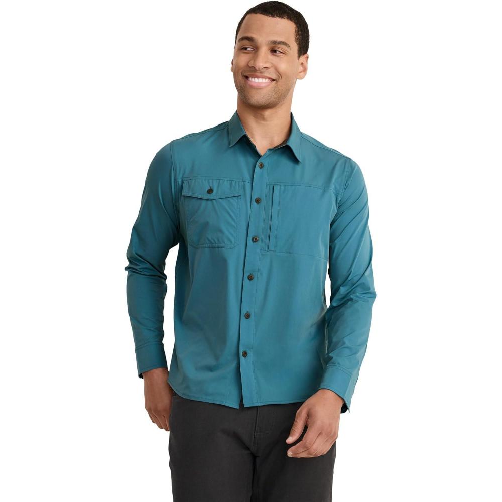 imageJockey Outdoors Mens Casualwear Long Sleeve Tech ShirtTeal Slate