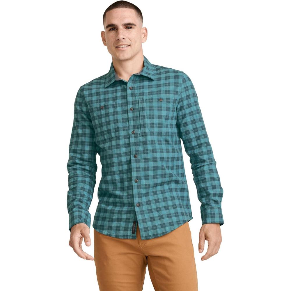 imageJockey Outdoors Mens Casualwear Slim Fit Flannel Field ShirtSouth Plaid