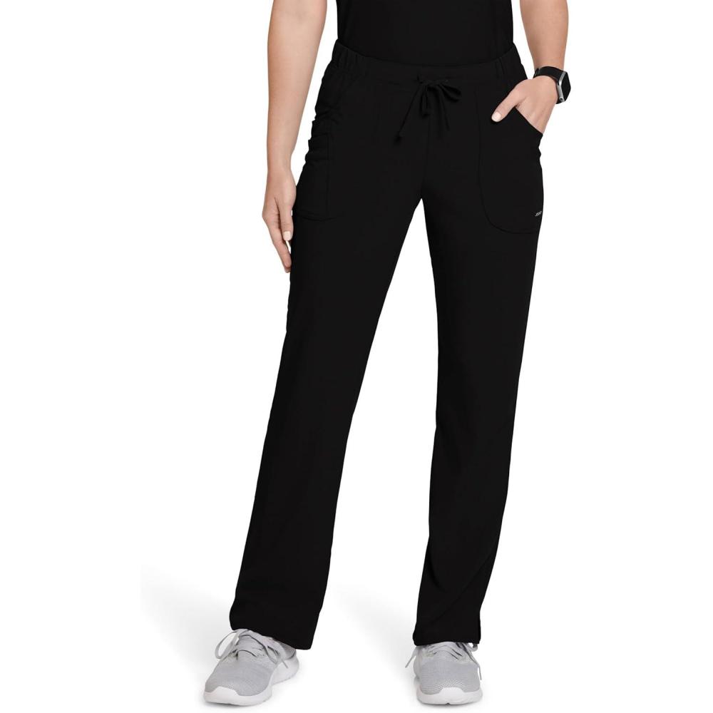 imageJockey Scrubs Classic Womens Extreme Comfy Elastic Waist Drawstring PantBlack