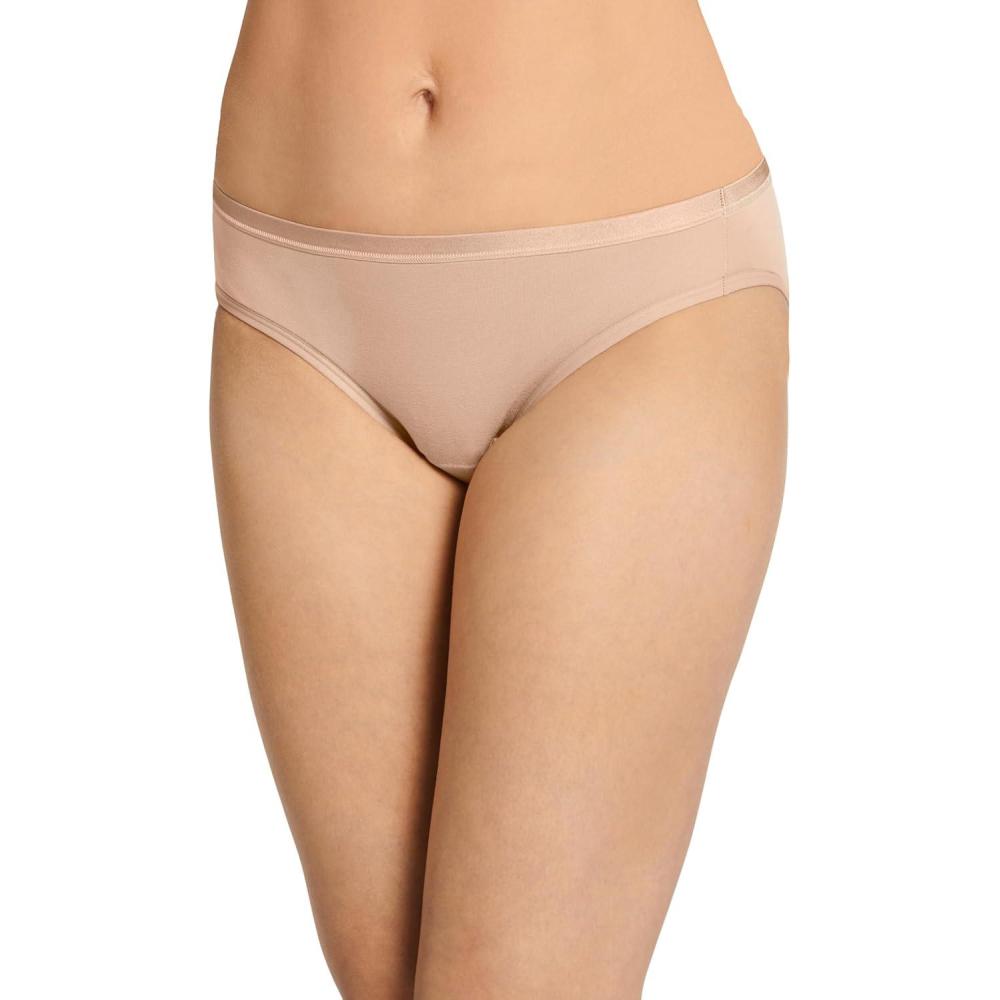 imageJockey Underwear Women Bikini  Worry Free Cotton Stretch Moderate Absorbency Period Underwear for WomenLight Beige