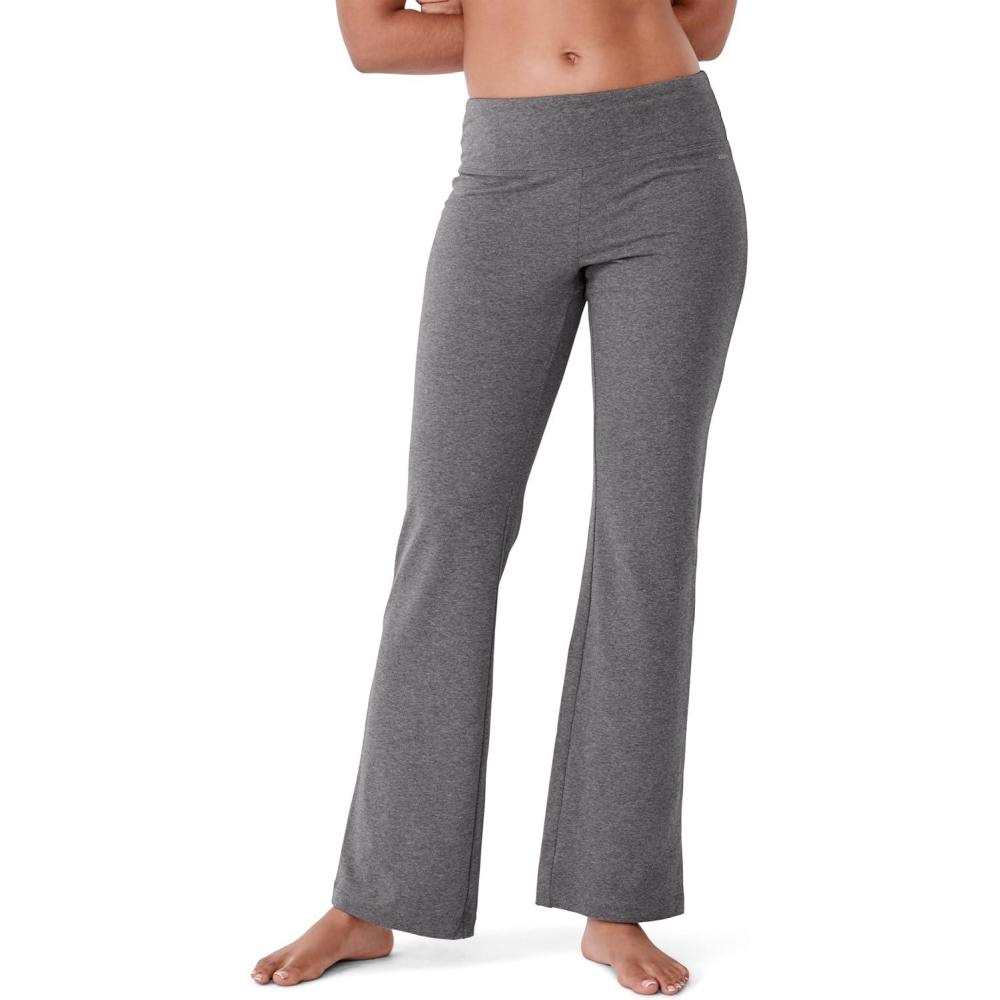 imageJockey Womens Active Cotton Stretch Slim Bootleg Yoga PantsCharcoal Grey Heather