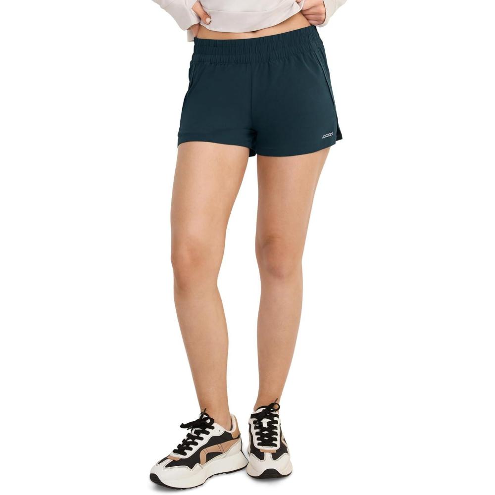 imageJockey Womens Activewear EVERACTIVE 35quot Woven ShortOcean Sky