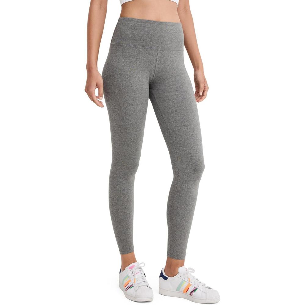 imageJockey Womens Activewear High Rise Cotton Stretch Ankle LeggingCharcoal