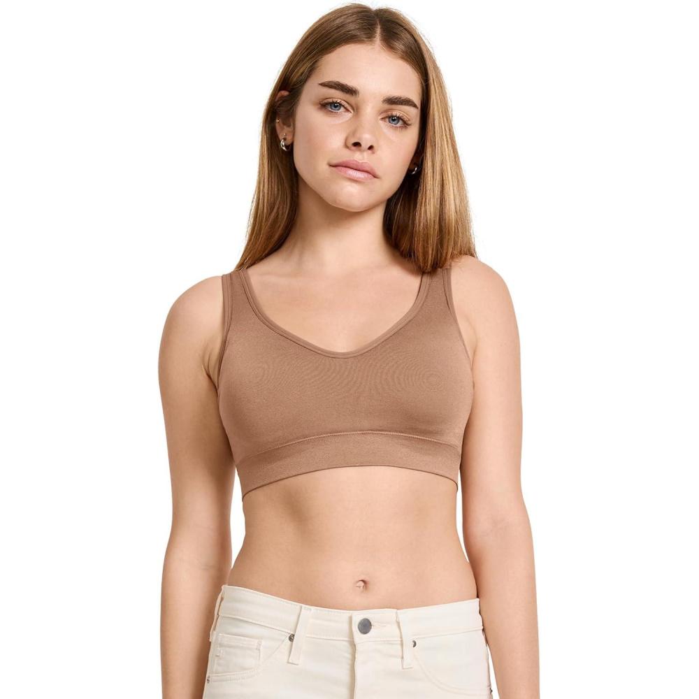 imageJockey Womens Bra Seamfree Back Smoothing BraletteAlmond