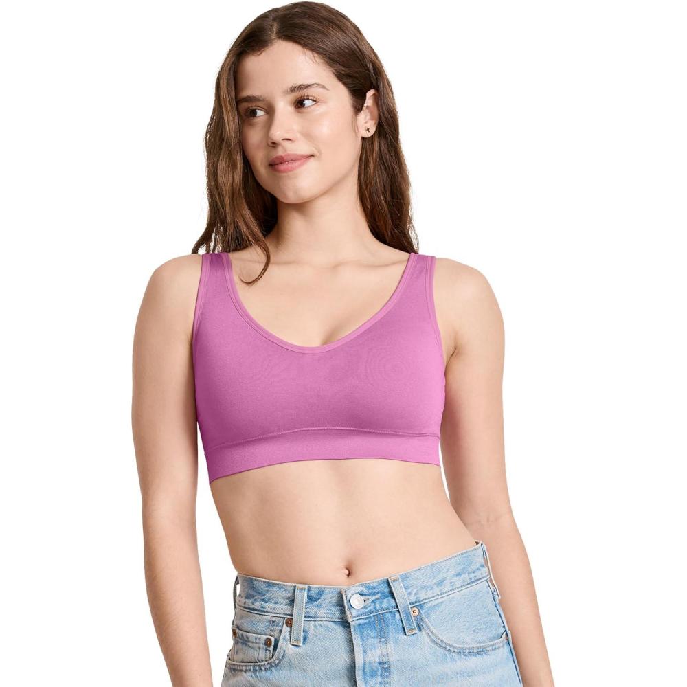 imageJockey Womens Bra Seamfree Back Smoothing BraletteLavender Purple