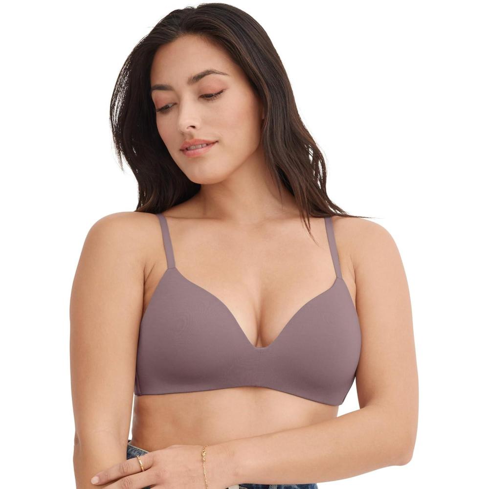 imageJockey Womens Bra Smooth ampamp Sleek Supersoft Demi Coverage Wirefree TShirt BraTwilight Sands