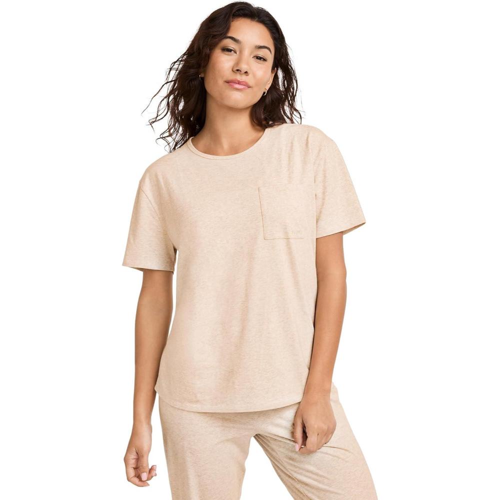 imageJockey Womens Loungewear Cotton Modal Short Sleeve TeeOatmeal Heather
