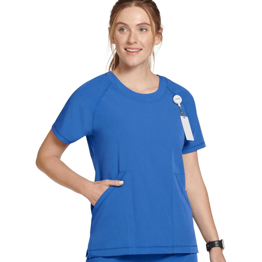 imageJockey Womens Scrubs Womens Comfort Crew Scrub TopRoyal Blue