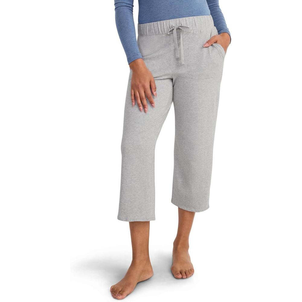 imageJockey Womens Sleepwear Organic Cotton Stretch CapriGrey Heather