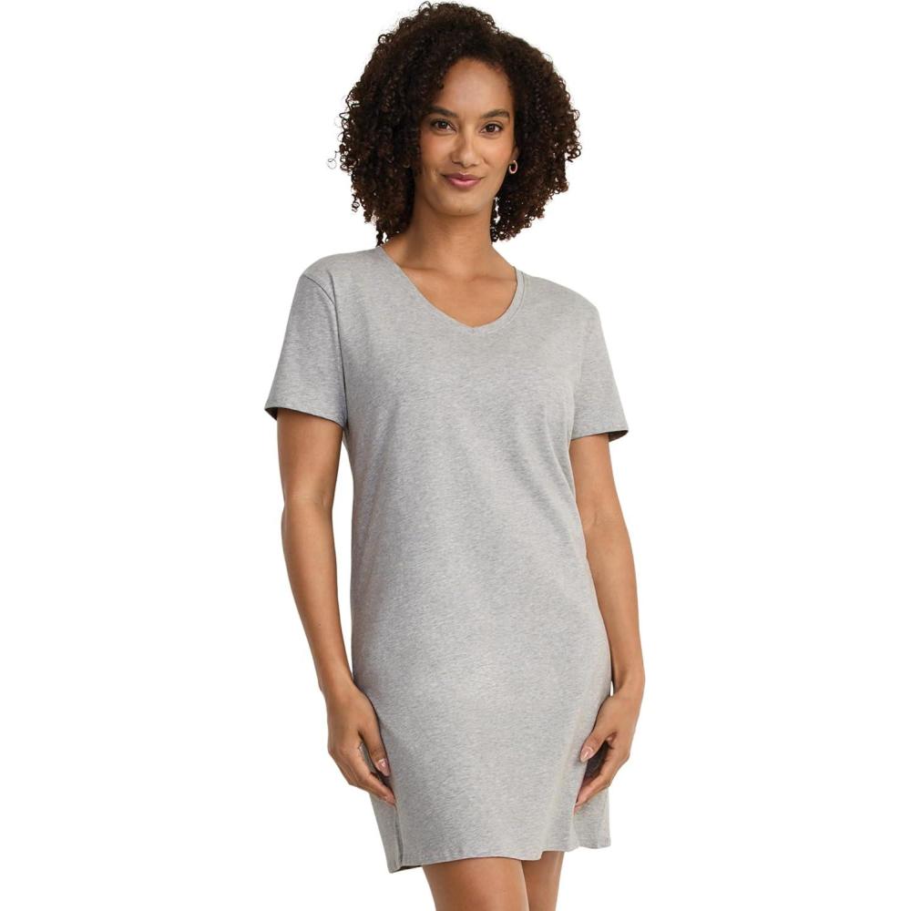 imageJockey Womens Sleepwear Organic Cotton Stretch Sleep ShirtGrey Heather