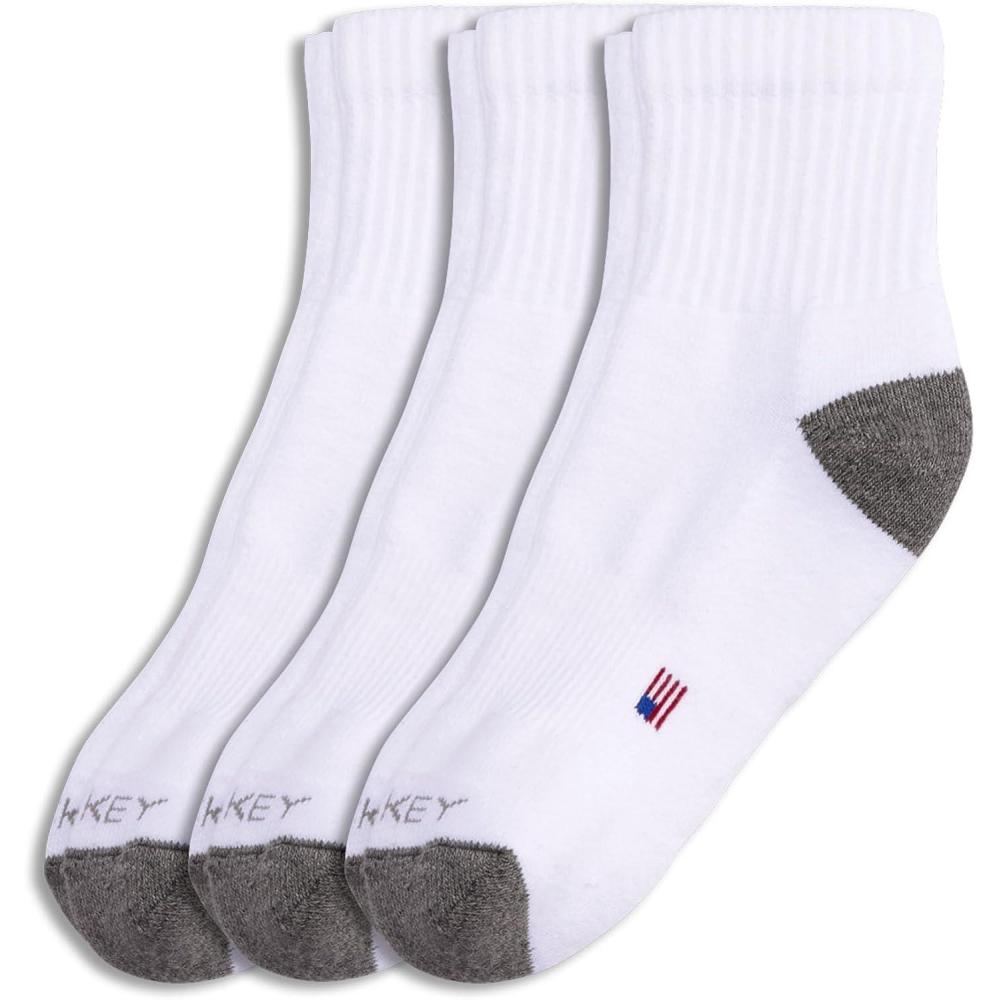 imageJockey Womens Socks Womens Made in America Quarter Socks  3 PackWhite