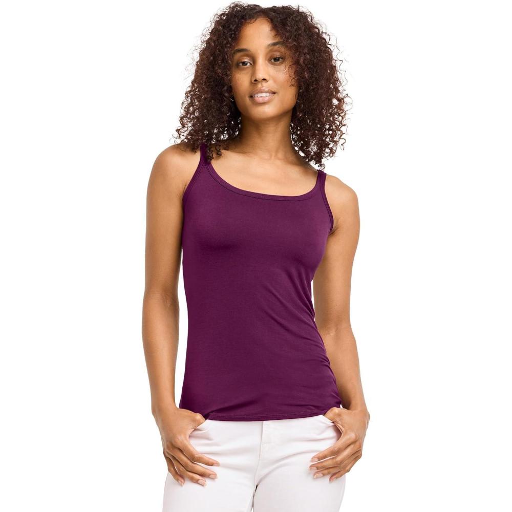 imageJockey Womens Undershirt Supersoft CamiVintage Plum