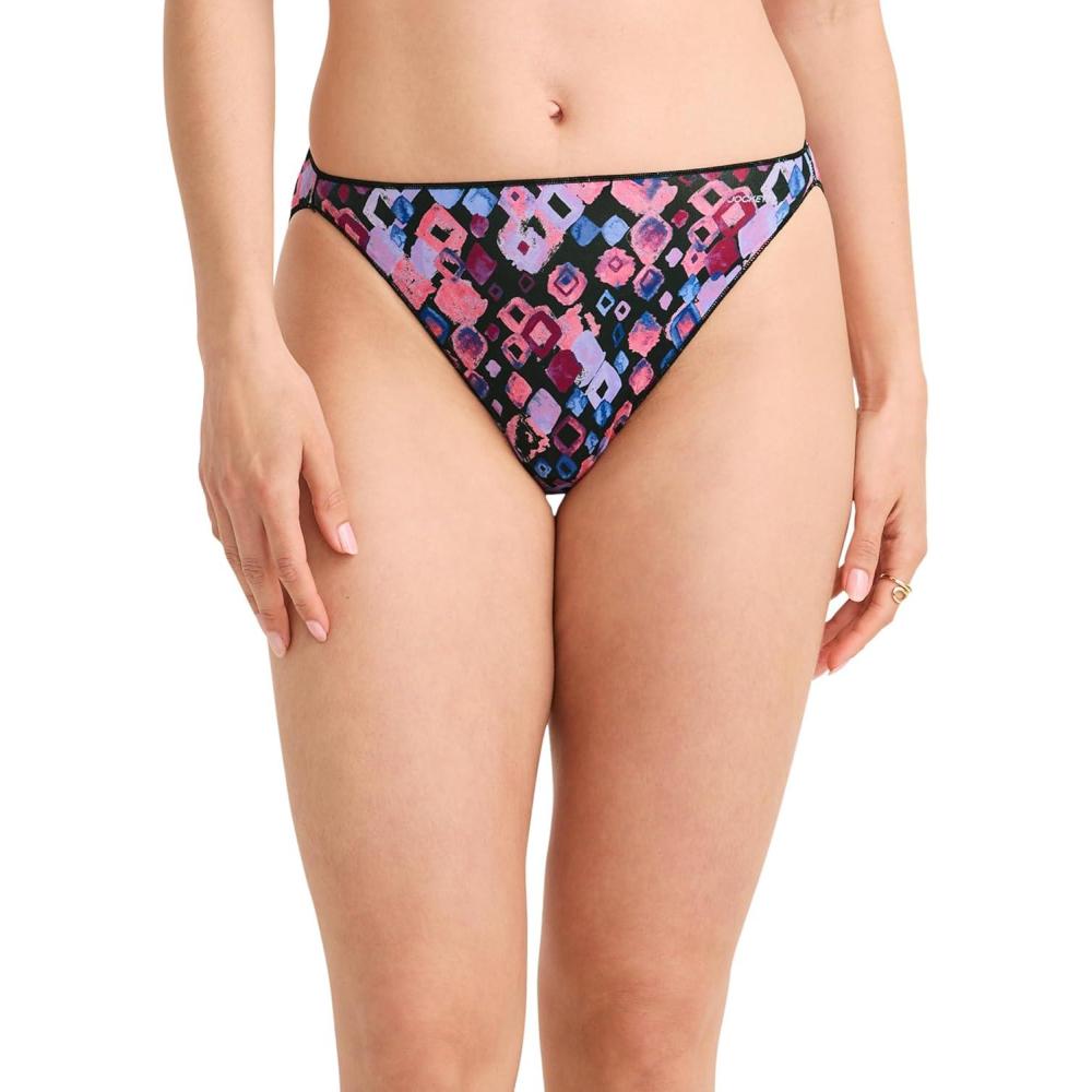 imageJockey Womens Underwear No Panty Line Promise Tactel String BikiniPurple Diamonds