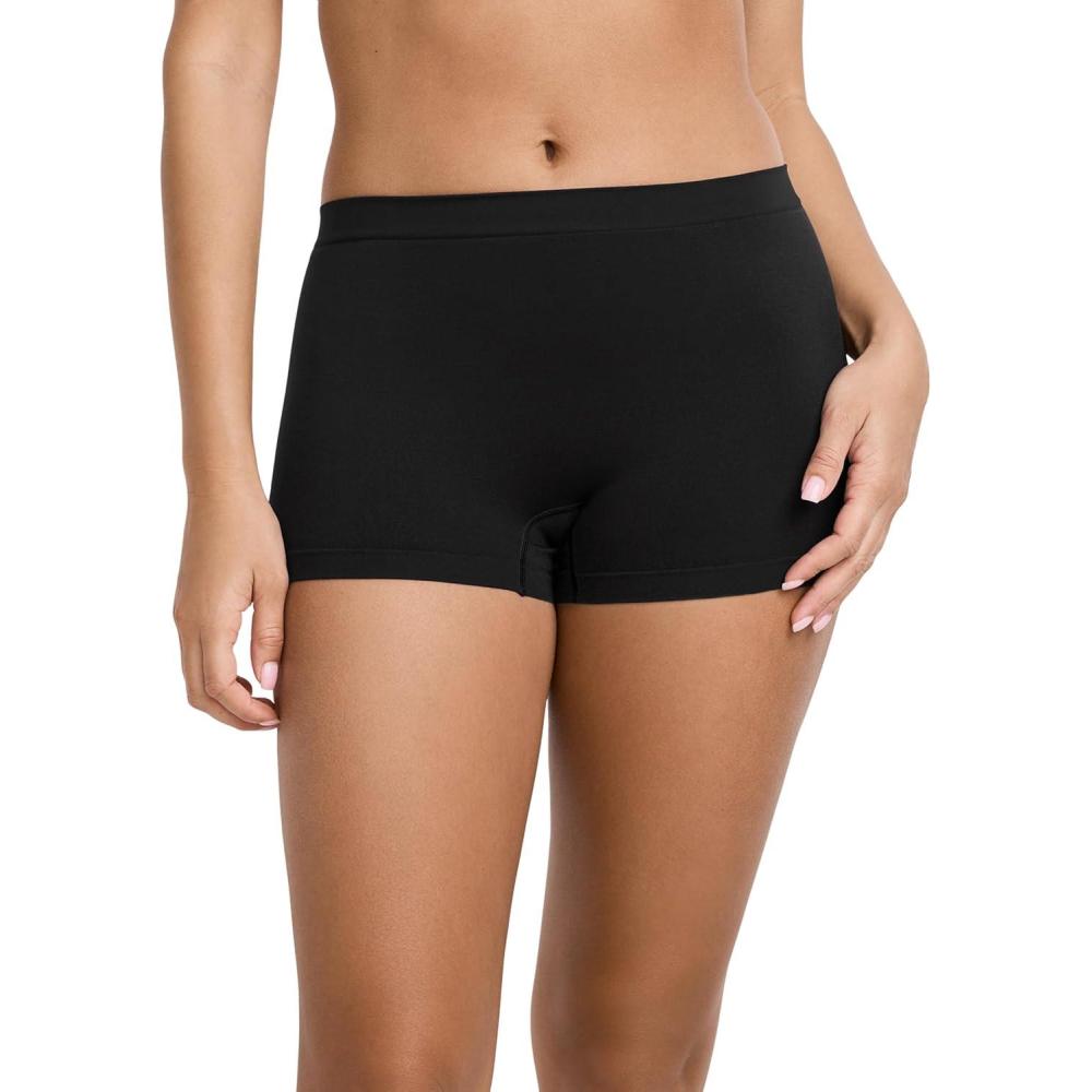 imageJockey Womens Underwear Seamfree BoyshortBlack