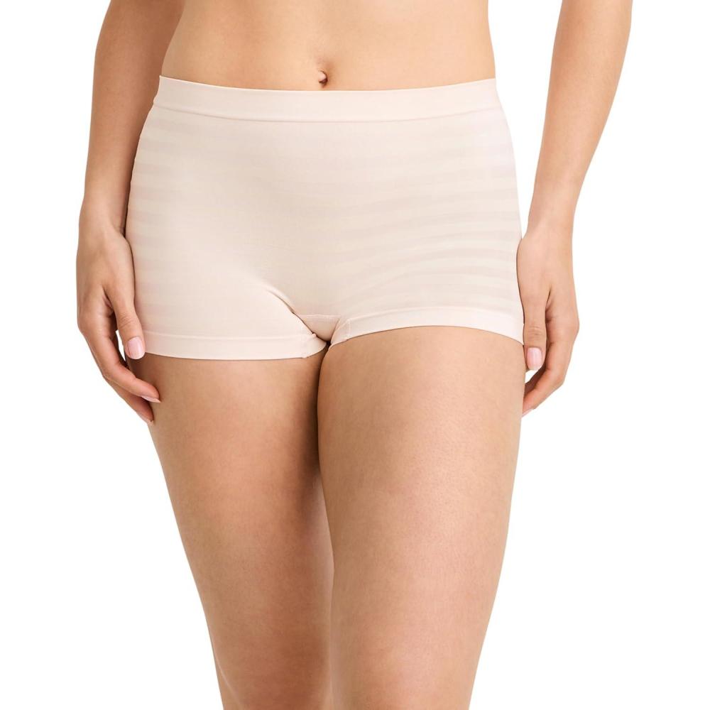 imageJockey Womens Underwear Seamfree BoyshortPeach Stripe