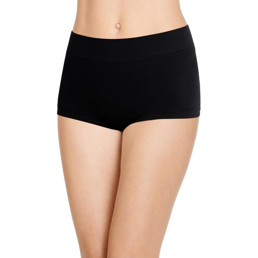 imageJockey Womens Underwear Seamfree Comfort Waist BoyshortBlack