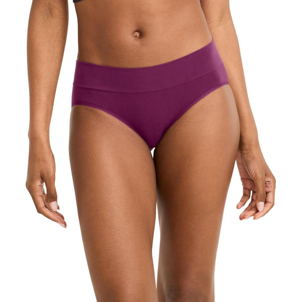 imageJockey Womens Underwear Seamfree Comfort Waist HipsterVintage Plum