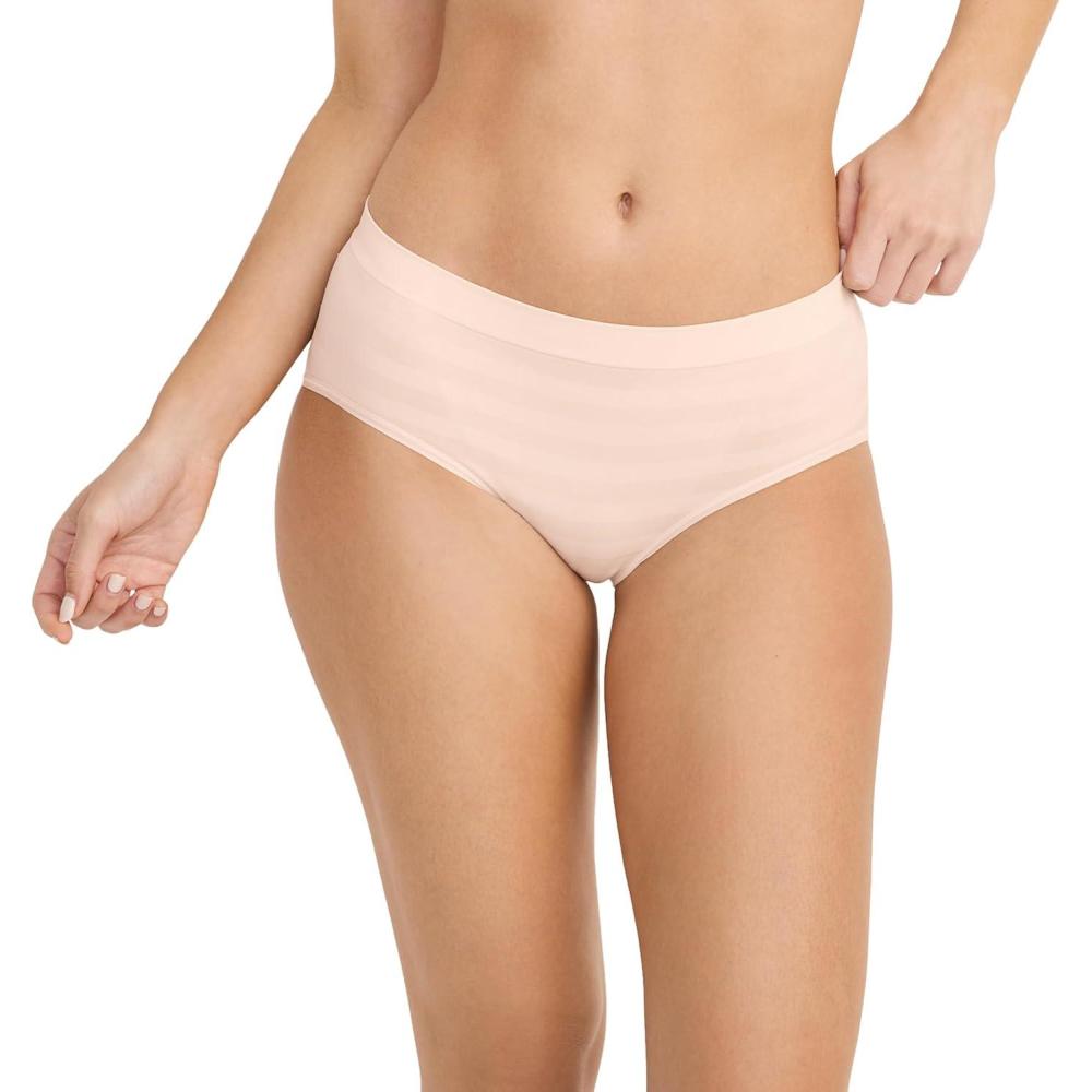 imageJockey Womens Underwear Seamfree HipsterPeach Ice Stripe