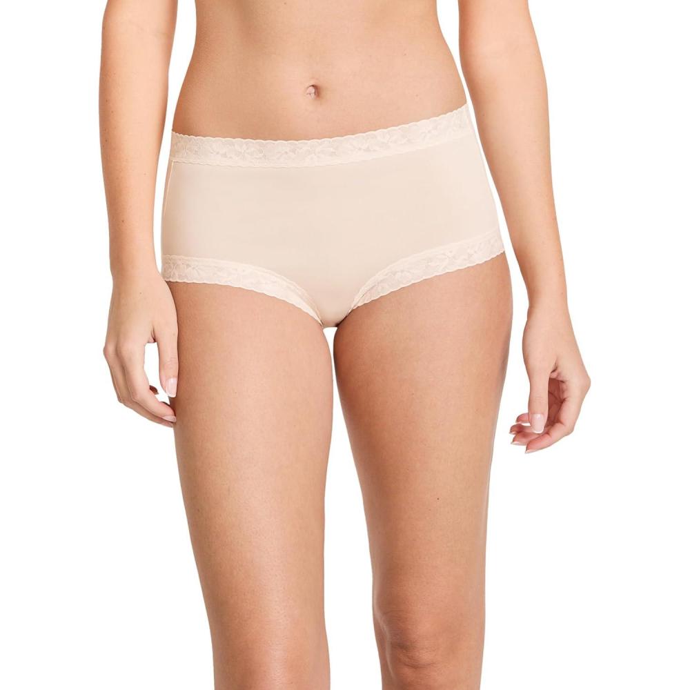 imageJockey Womens Underwear Soft Stretch Lace Microfiber BriefPeach Ice