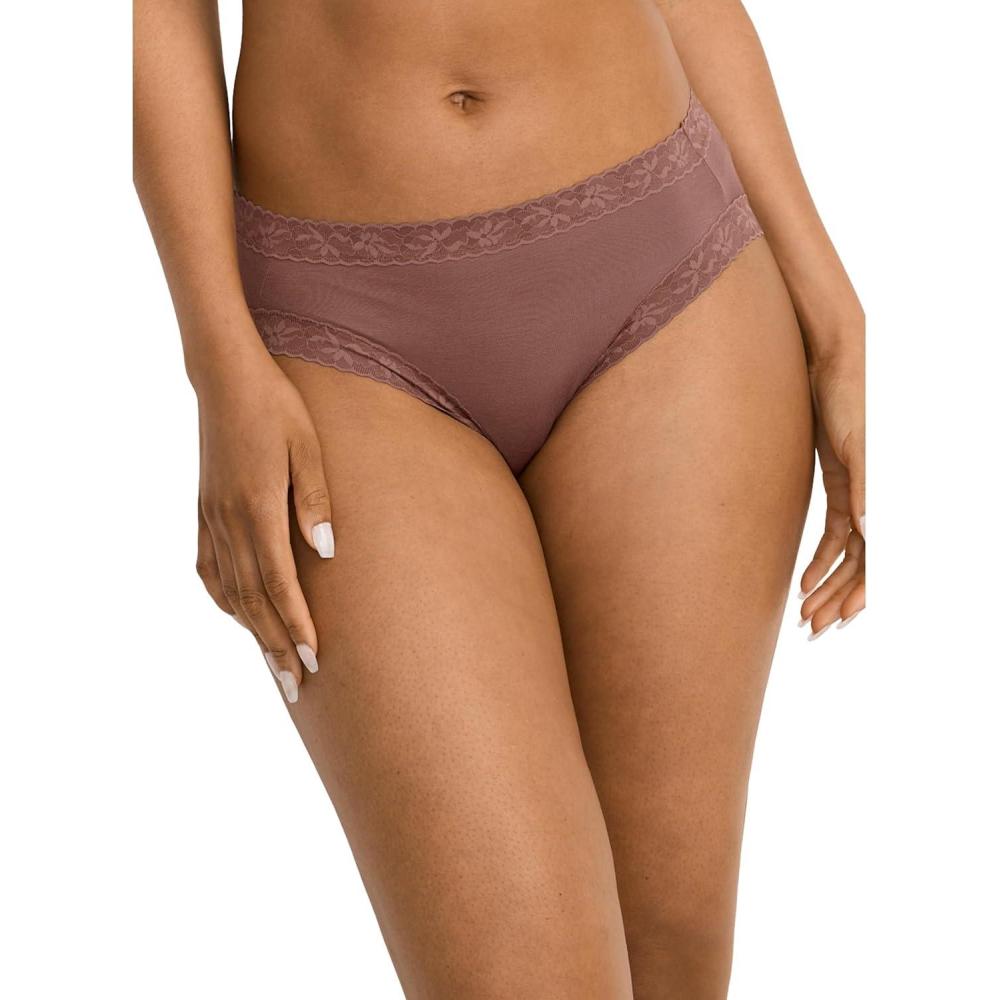 imageJockey Womens Underwear Soft Stretch Lace Supersoft Hi CutTuscan Brown